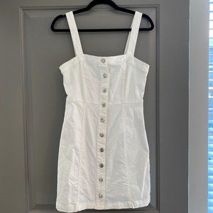 Forever 21 White denim button down mini dress